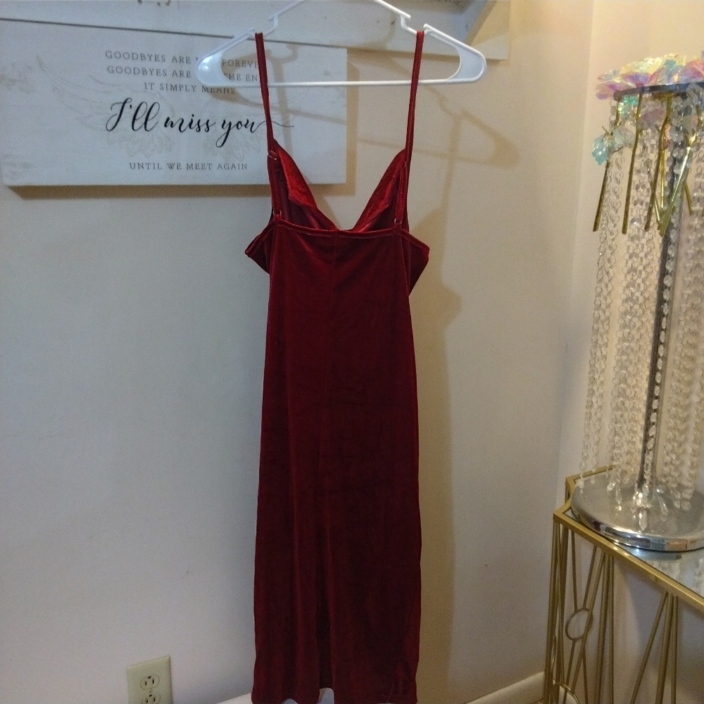 Red Neck Slip Dress - Picture 4 of 4